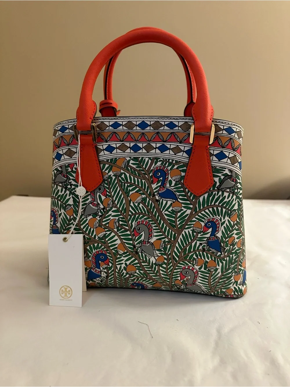 Brand new TORY BURCH special edition print leather satchel
